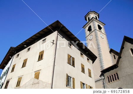 church in the alpine village of Tuenno, Italy 69172858