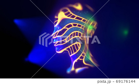 Concept of artificial intelligence female head art 69176144