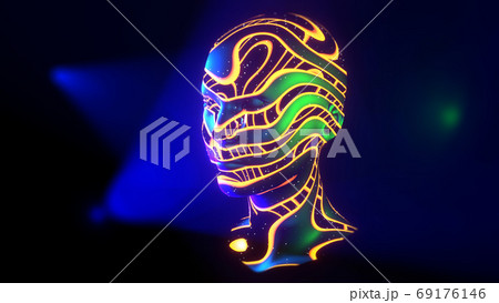 Concept of artificial intelligence female head art 69176146