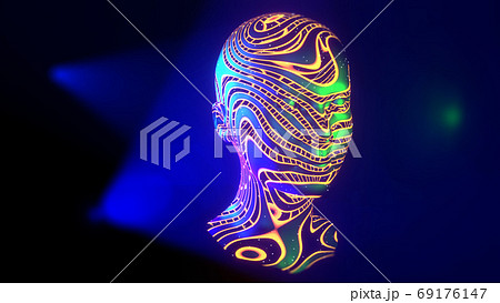 Concept of artificial intelligence female head art 69176147