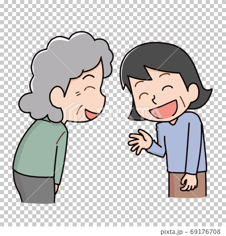 挨拶するご近所さん同士 69176708