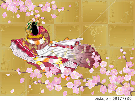平安イメージイラスト-物具装束の女性 69177336