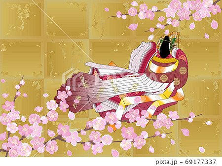 平安イメージイラスト-物具装束の女性 69177337