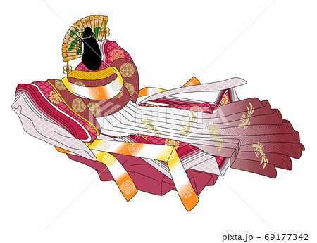 平安イメージイラスト 物具装束の女性のイラスト素材