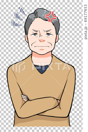 男性怒っているポーズ 69177653