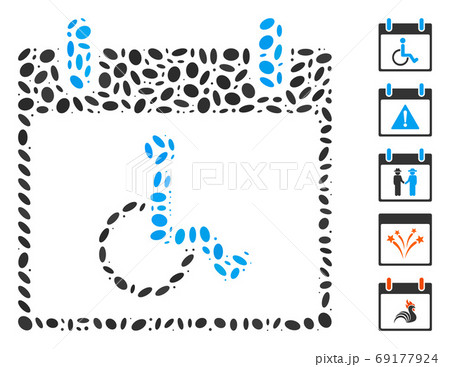 Dotted Collage Disabled Person Calendar Day 69177924
