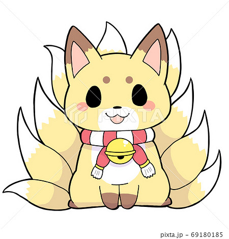 九尾の狐 通常色のイラスト素材