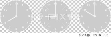 Clock_Simple_Gray_8-10am-插圖素材 [69181906] - PIXTA圖庫