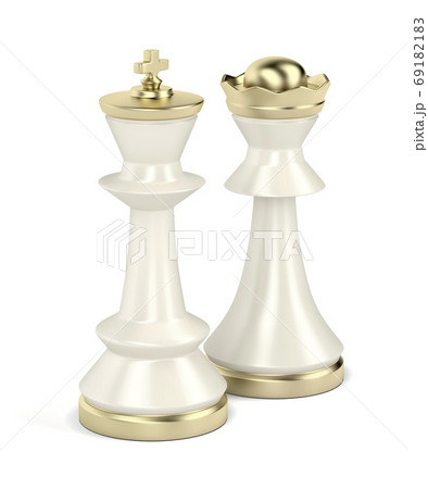 White King And Queen Chess Piecesのイラスト素材 6911