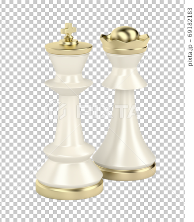 White King And Queen Chess Pieces Stock Photo, Picture and Royalty