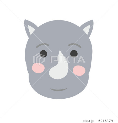 Cute Rhino in Scandinavian style. Hand-drawn. For printing on children's textiles, postcards, wall art. Cute Rhino in Scandinavian style. Hand-drawn. For printing on children's textiles, postcards, wall art. 69183791
