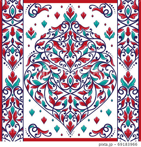 Red and turquoise luxury ornament seamless pattern Red and turquoise luxury ornament seamless pattern 69183966