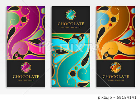 Luxury packaging design of chocolate bars. Luxury packaging design of chocolate bars. 69184141