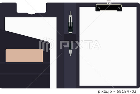 イラスト素材 バインダー 見開き ビジネス オフィス 文房具 事務用品 クリップボード ベクターのイラスト素材