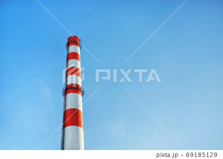 Factory chimney, blue sky 69185129