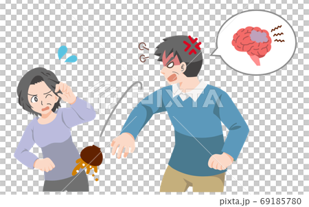 認知症になり怒りやすくなった男性のイラスト 認知症になり怒りやすくなった男性のイラスト 69185780