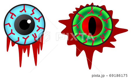 血が流れる怖い目玉 69186175