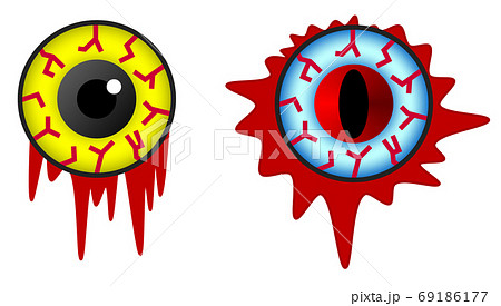 血が流れる怖い目玉 69186177