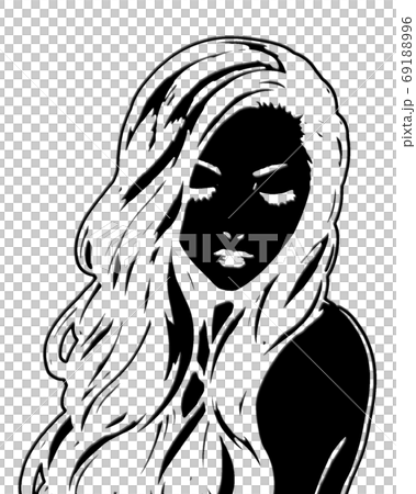 Cutout woman with closed eyes Cutout woman with closed eyes 69188996