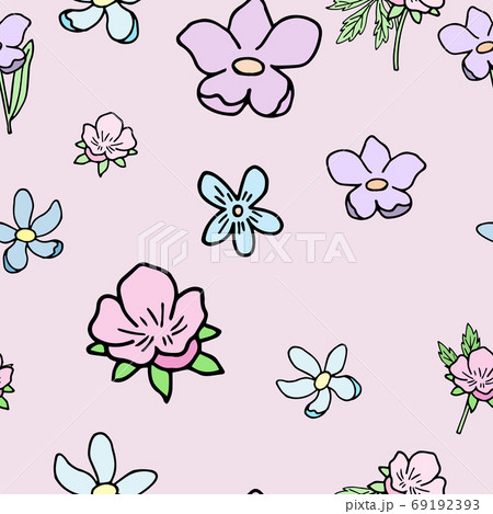 Seamless floral pattern with hand drawing flowers 69192393
