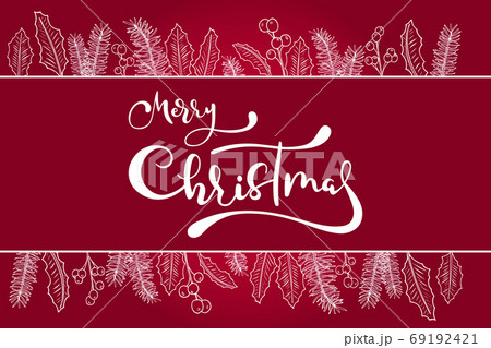 Merry Christmas hand lettering calligraphy text with decoration Merry Christmas hand lettering calligraphy text with decoration 69192421