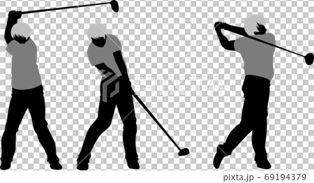 ゴルフスイングフォーム男性 69194379