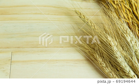 Barley and Oat  on wood table for food content. 69194644
