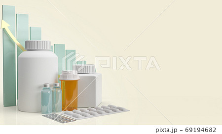 drug medical bottle and chart for health content 3d rendering.. drug medical bottle and chart for health content 3d rendering.. 69194682