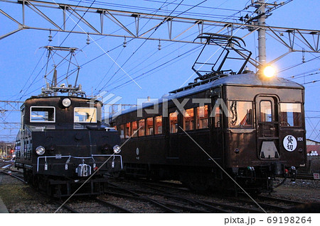 上毛電気鉄道 デハ101とデキ3021の写真素材