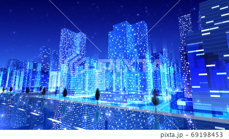 都市 夜 街 ビル 建物 シティ オフィスビル ビジネス街 オフィス街 3D イラスト 背景 バック 都市 夜 街 ビル 建物 シティ オフィスビル ビジネス街 オフィス街 3D イラスト 背景 バック 69198453