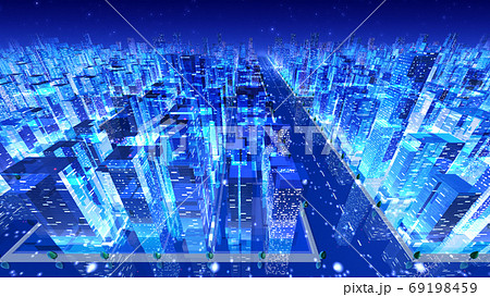 都市 夜 街 ビル 建物 シティ オフィスビル ビジネス街 オフィス街 3D イラスト 背景 バック 都市 夜 街 ビル 建物 シティ オフィスビル ビジネス街 オフィス街 3D イラスト 背景 バック 69198459