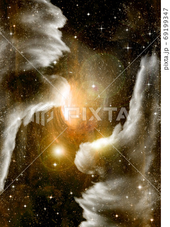 galaxy in a free space. 3D rendering 69199347