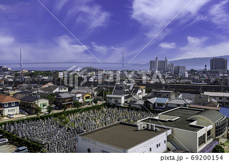 明石　明石市立天文科学館から明石海峡大橋方面を望む　兵庫県明石市 69200154
