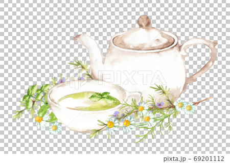 ハーブティー水彩画 69201112
