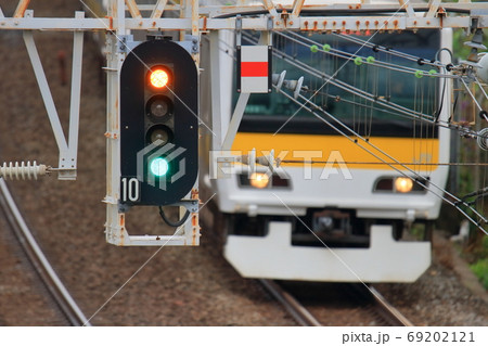 鉄道信号機の写真素材 [69202121] - PIXTA