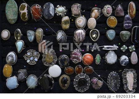 Handimade jewelry made of semi-precious natural stones - jaspers, agates, nephritis in copper frames Handimade jewelry made of semi-precious natural stones - jaspers, agates, nephritis in copper frames 69203334