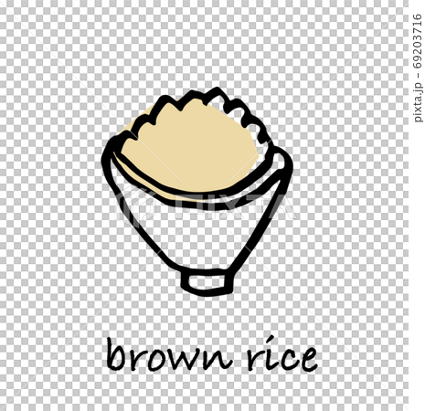 腸の動きを活発にしてくれる食べ物手書き線画　玄米 69203716