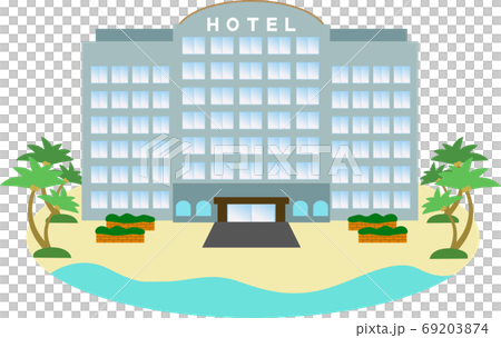 Illustration of a simple resort hotel 69203874