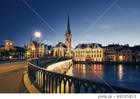 Zurich cityscape at twilight Zurich cityscape at twilight 69205813