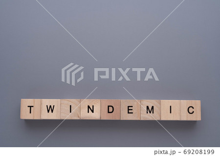 twindemicツインデミックを文字ブロックで作成!背景グレーでコピー