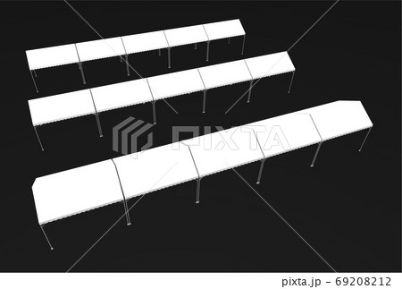 2700ミリ×3600ミリのパイプテントの鳥瞰の3dレンダリング 69208212