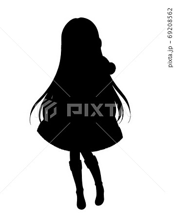 アニメ風の少女のシルエット 69208562