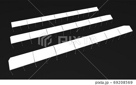 3600ミリ 5400ミリのパイプテントの鳥瞰の3dレンダリングのイラスト素材