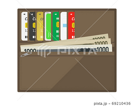 茶色の長財布のイラストのイラスト素材