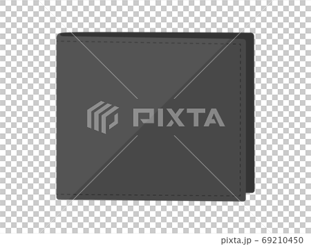 Illustration of a black bi-fold wallet 69210450