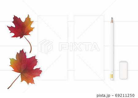 Flat lay top view elegant white composition paper pencil eraser Flat lay top view elegant white composition paper pencil eraser 69211250