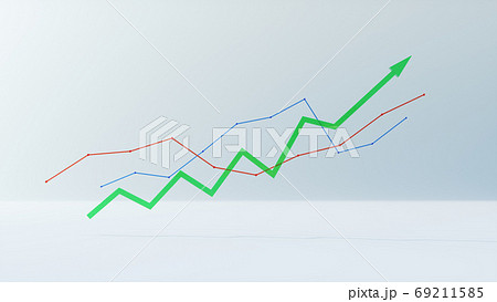Financial rising graph growing business Front view Financial rising graph growing business Front view 69211585