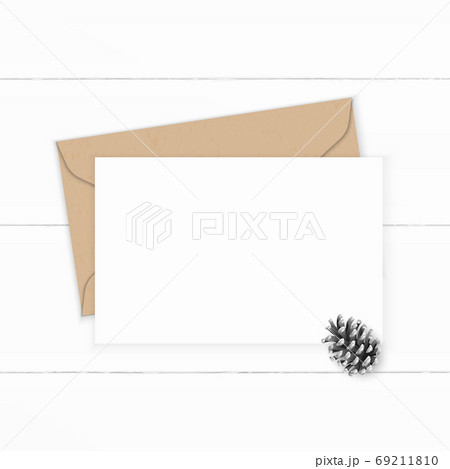 Flat lay top view elegant white composition letter kraft paper e Flat lay top view elegant white composition letter kraft paper e 69211810