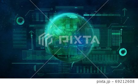 Illustration on the theme of digital economy of the world. Illustration on the theme of digital economy of the world. 69212608