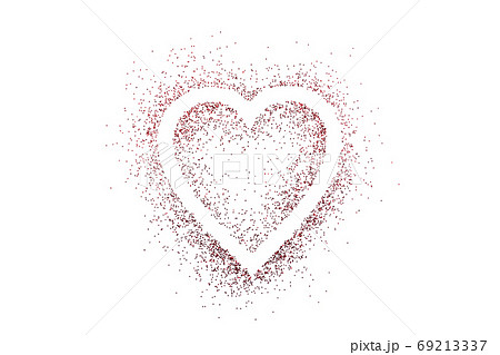 Heart shape on red glitter isolated on white background Heart shape on red glitter isolated on white background 69213337